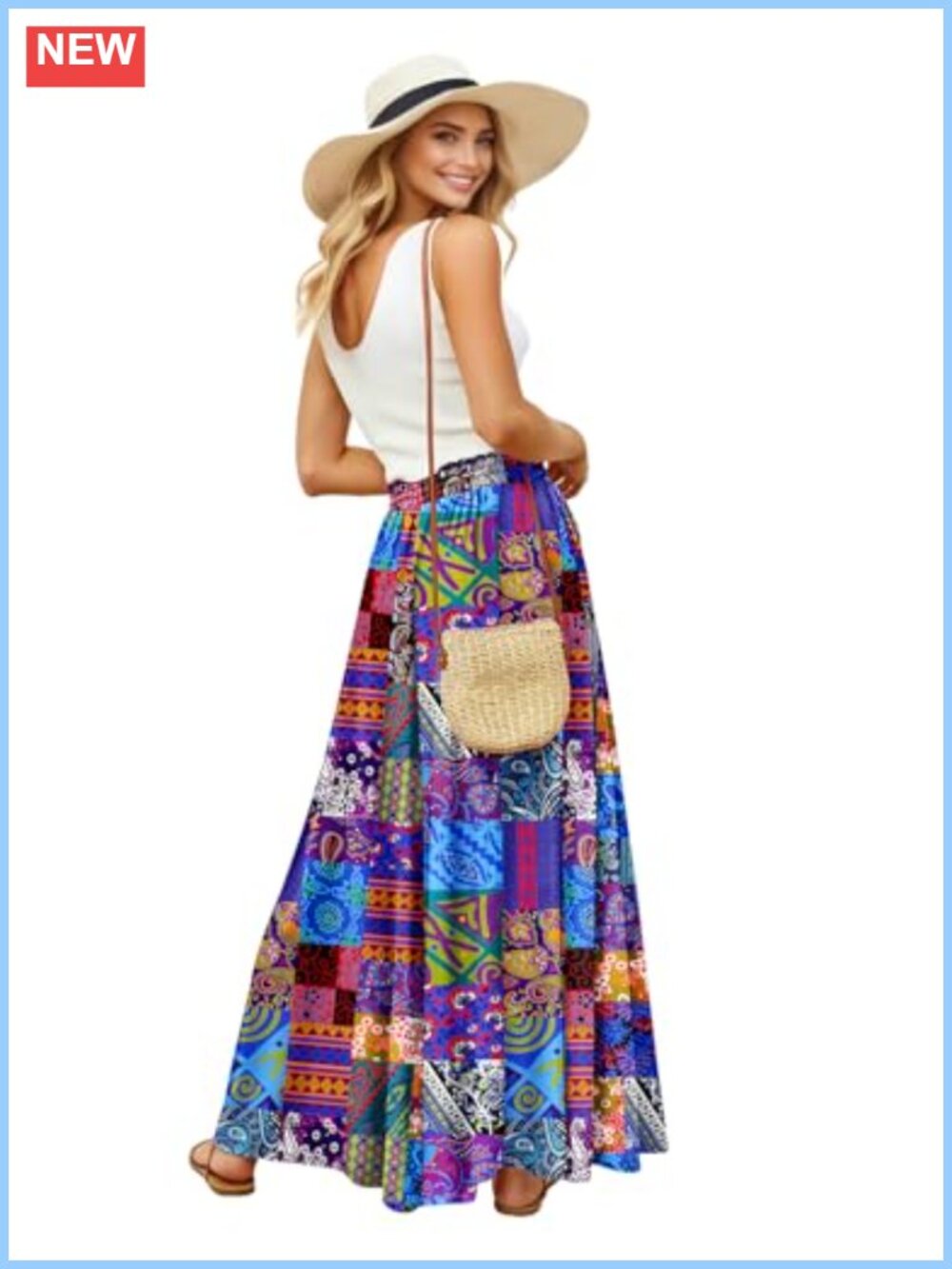 Women's Wide Leg Palazzo Pants Flowy High Waisted Culottes with Pockets